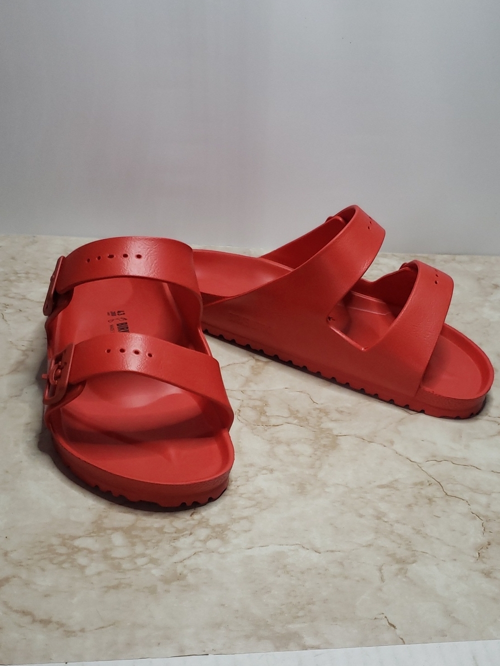 Birkenstok Red Two-Strap Men's  Slide Sandals Size 43 New